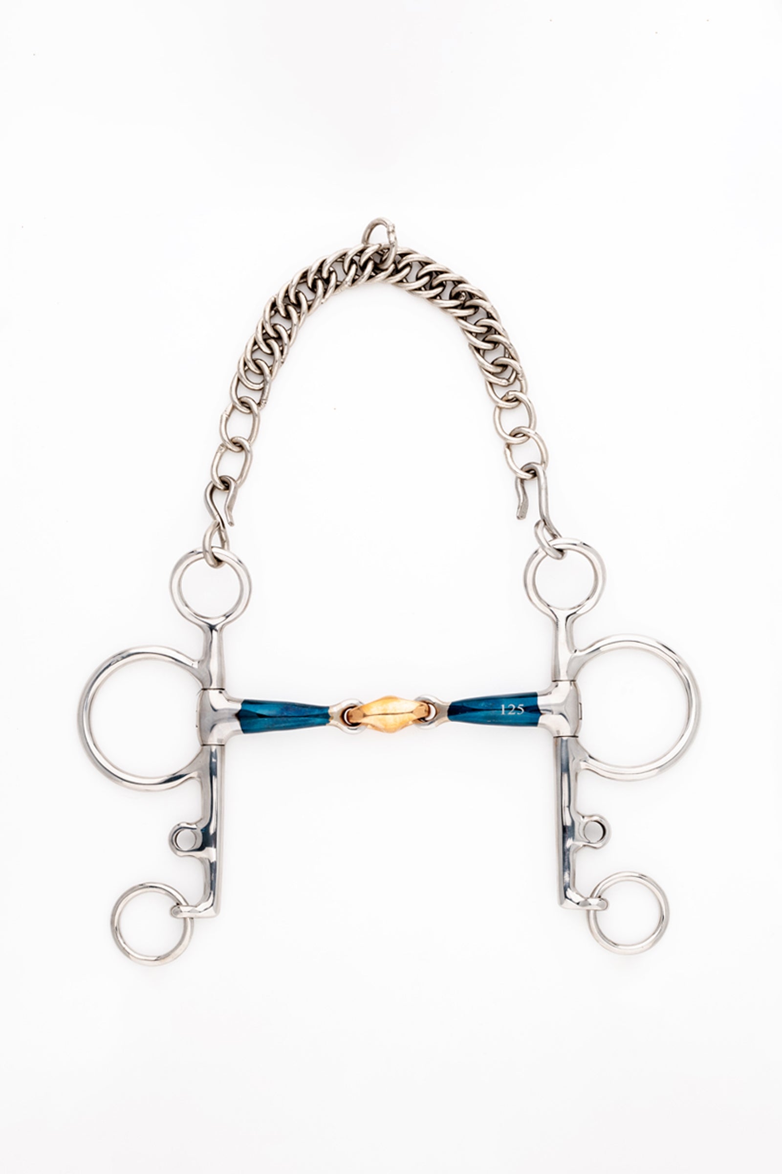 Kavalkade ergonominen pelham-kuolain, kaksinivelinen Lock Up -järjestelmällä, pitkä, 14 mm Kuolaimet