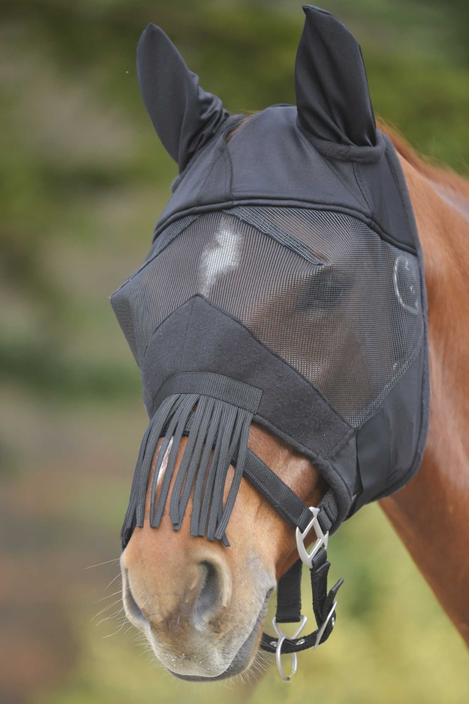 Waldhausen Fly Mask With Ears and Nose Fringes Antifly Protection for Horses