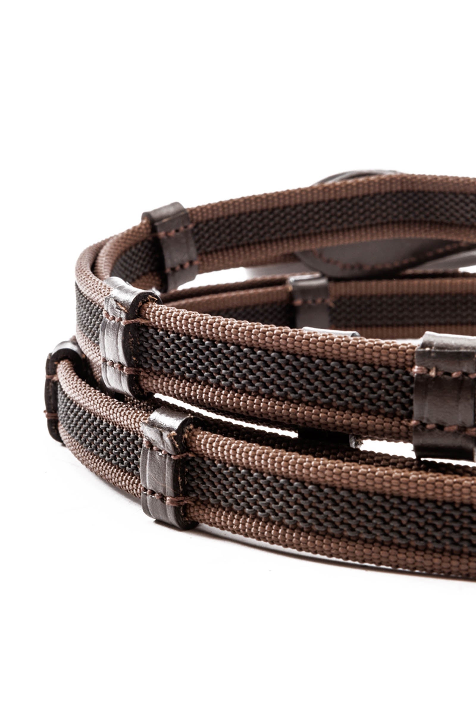 Kavalkade Double Ridge Rubberised Reins With 10 Stops, 16 mm Bridles & Reins