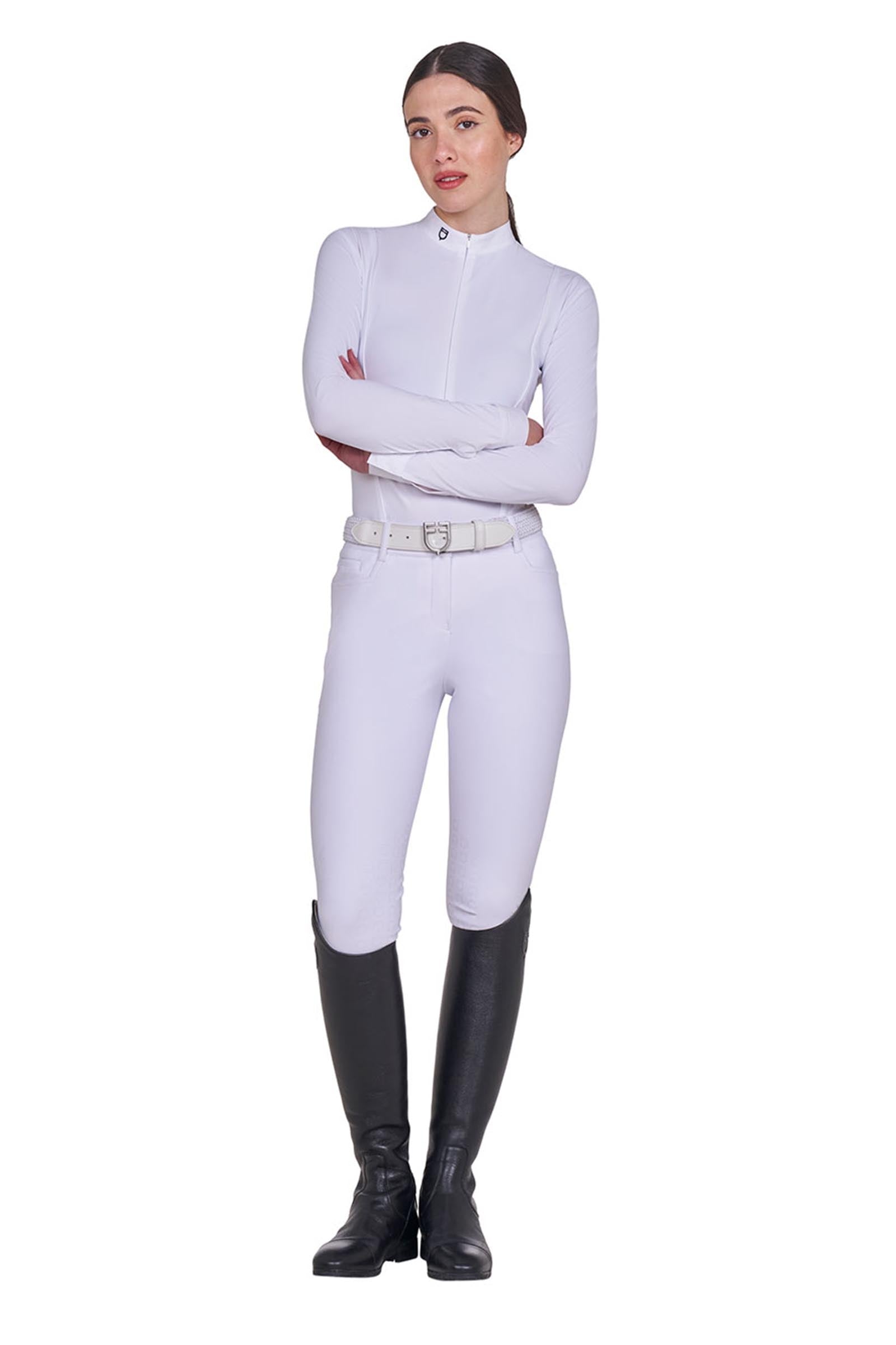 Equestro SS2026 Women's Invisible ZIP Competition Polo Shirt LS Women’s Riding Clothing